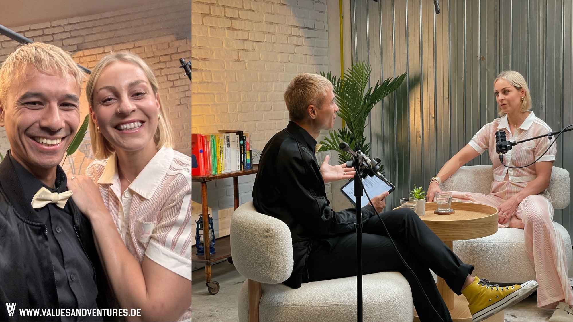 Ben Harmanus und Kathrin Kunz-Lehr aka KayKay im Values & Ventures Studio. Bild: Ben Harmanus
