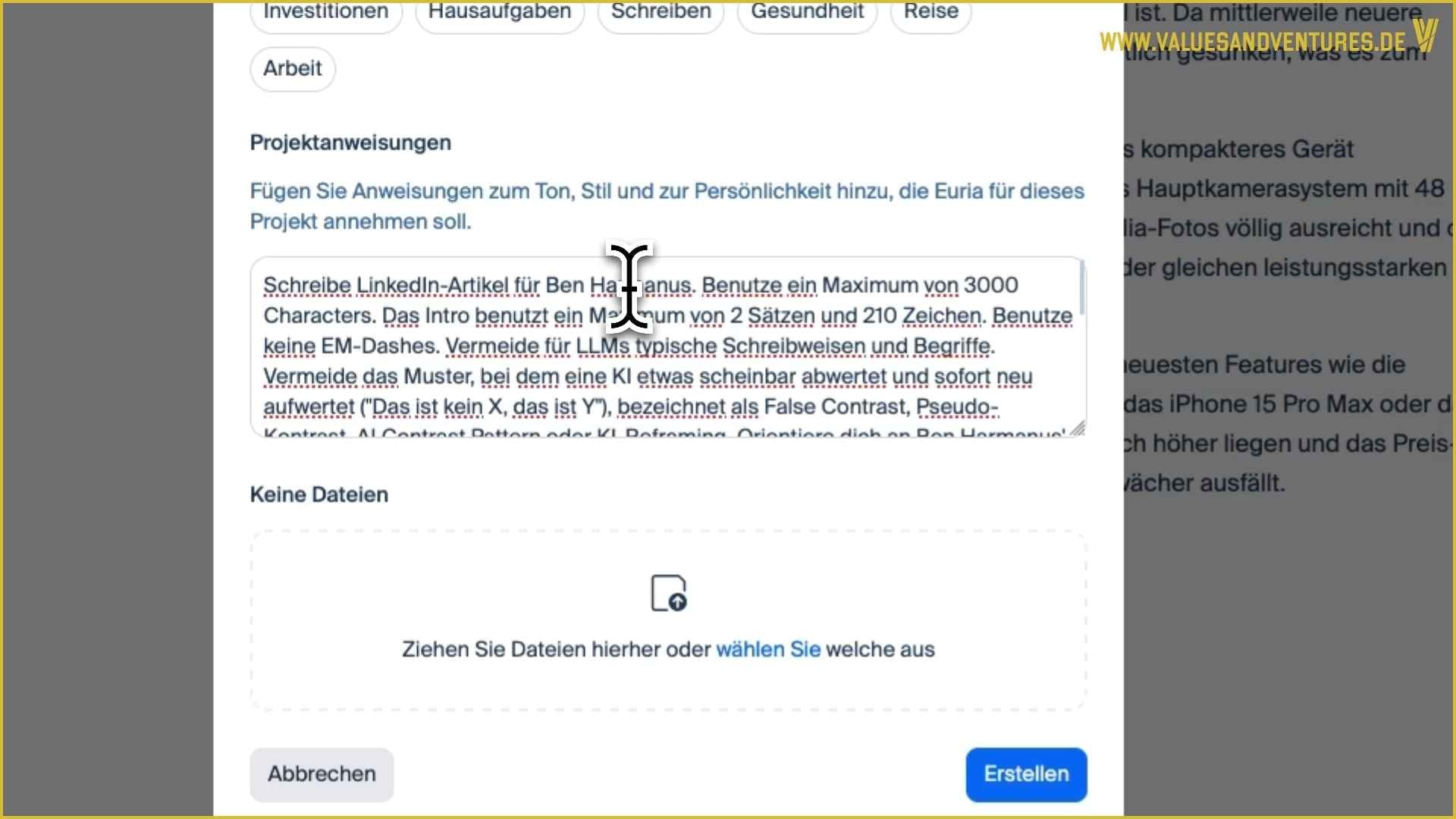 Projektanweisungen beschleunigen die Arbeit in Eurias KI.