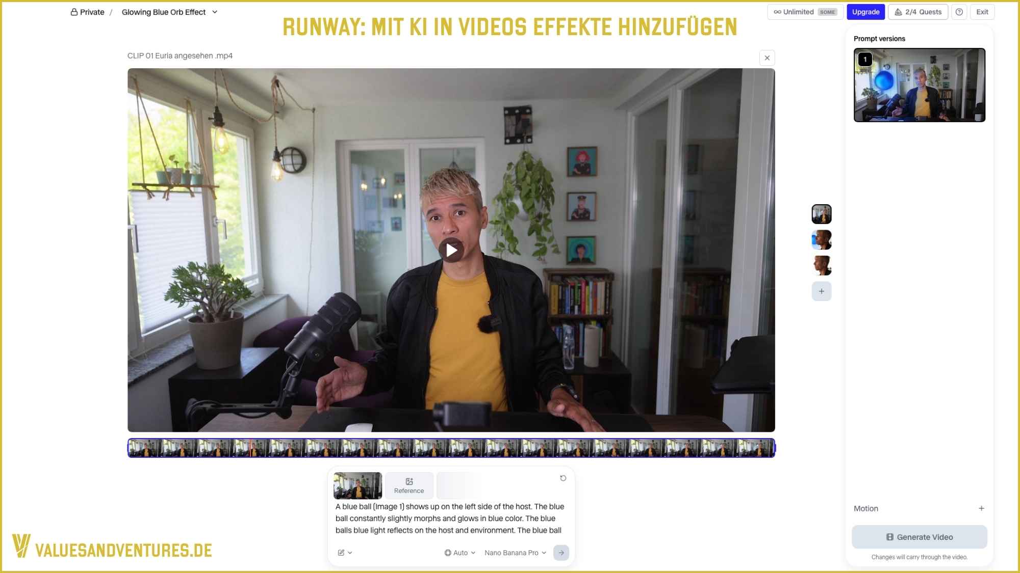 Mit Runway KI Motion Graphics in Videos hinzufügen.
