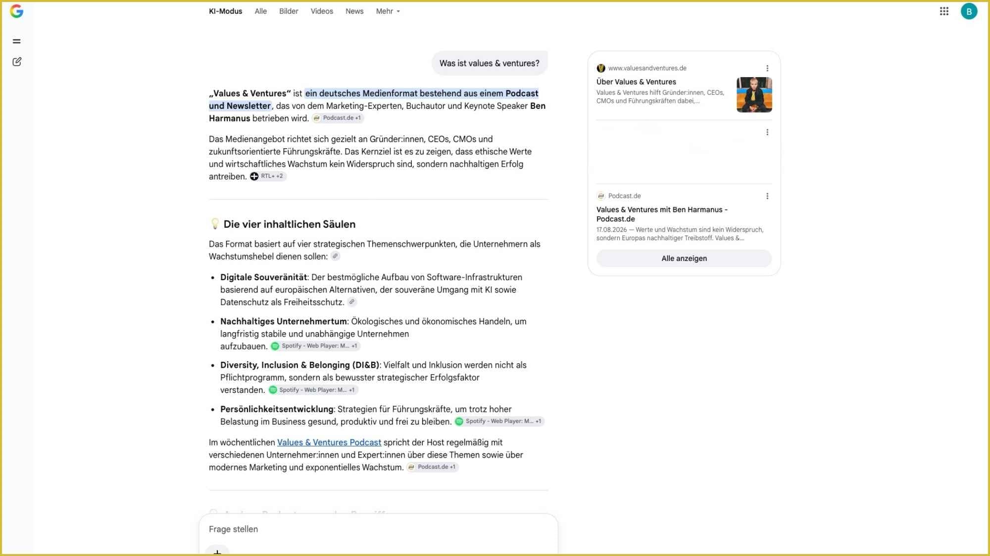 Der KI-Modus von Google.