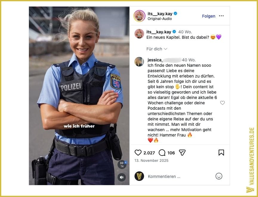 Kathrin Kunz-Lehr in Polizeiuniform.
