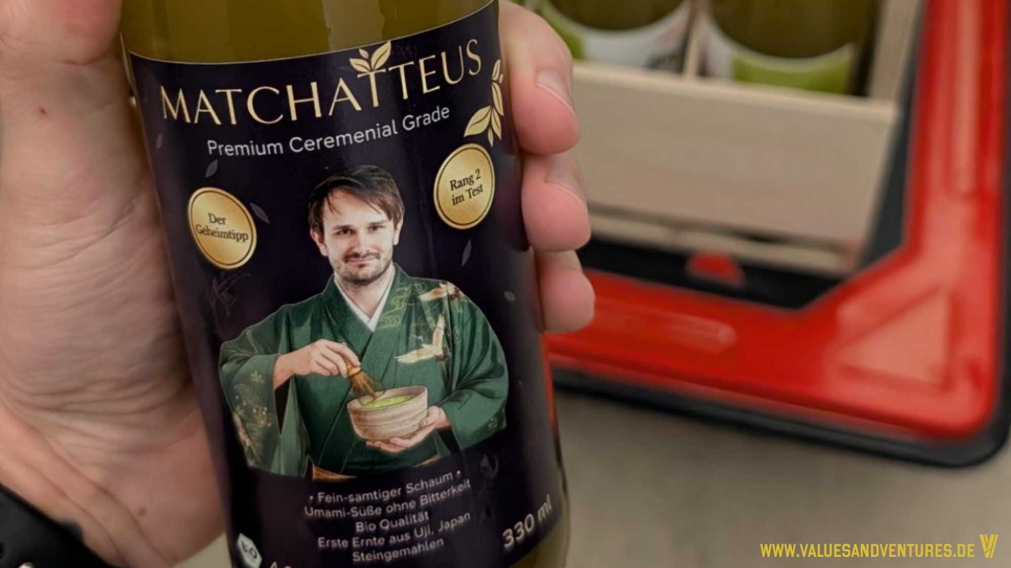 Das ausgedachte Matcha-Getränk „Matchatteus“.