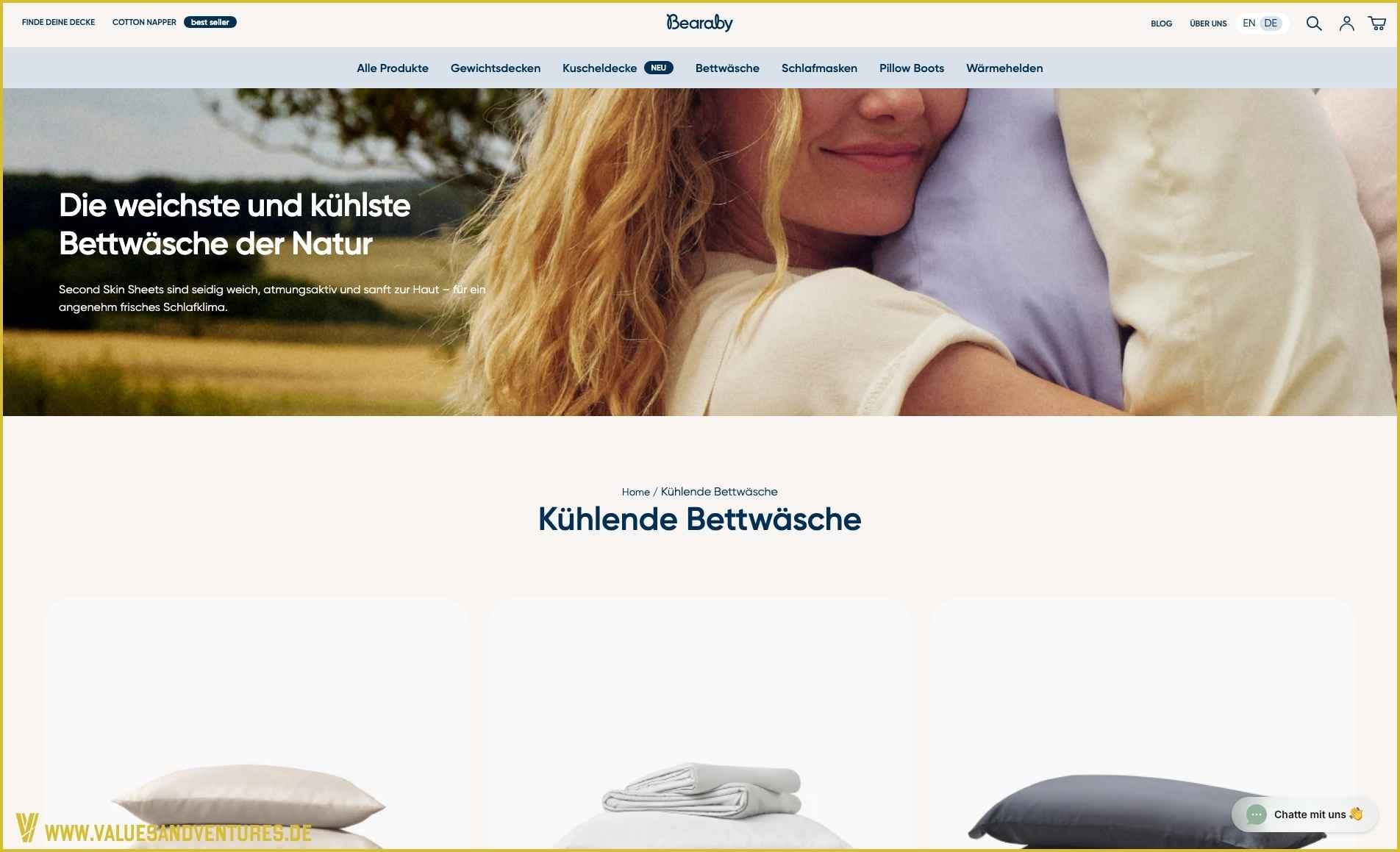 Kühlende Bettwäsche von Bearaby.