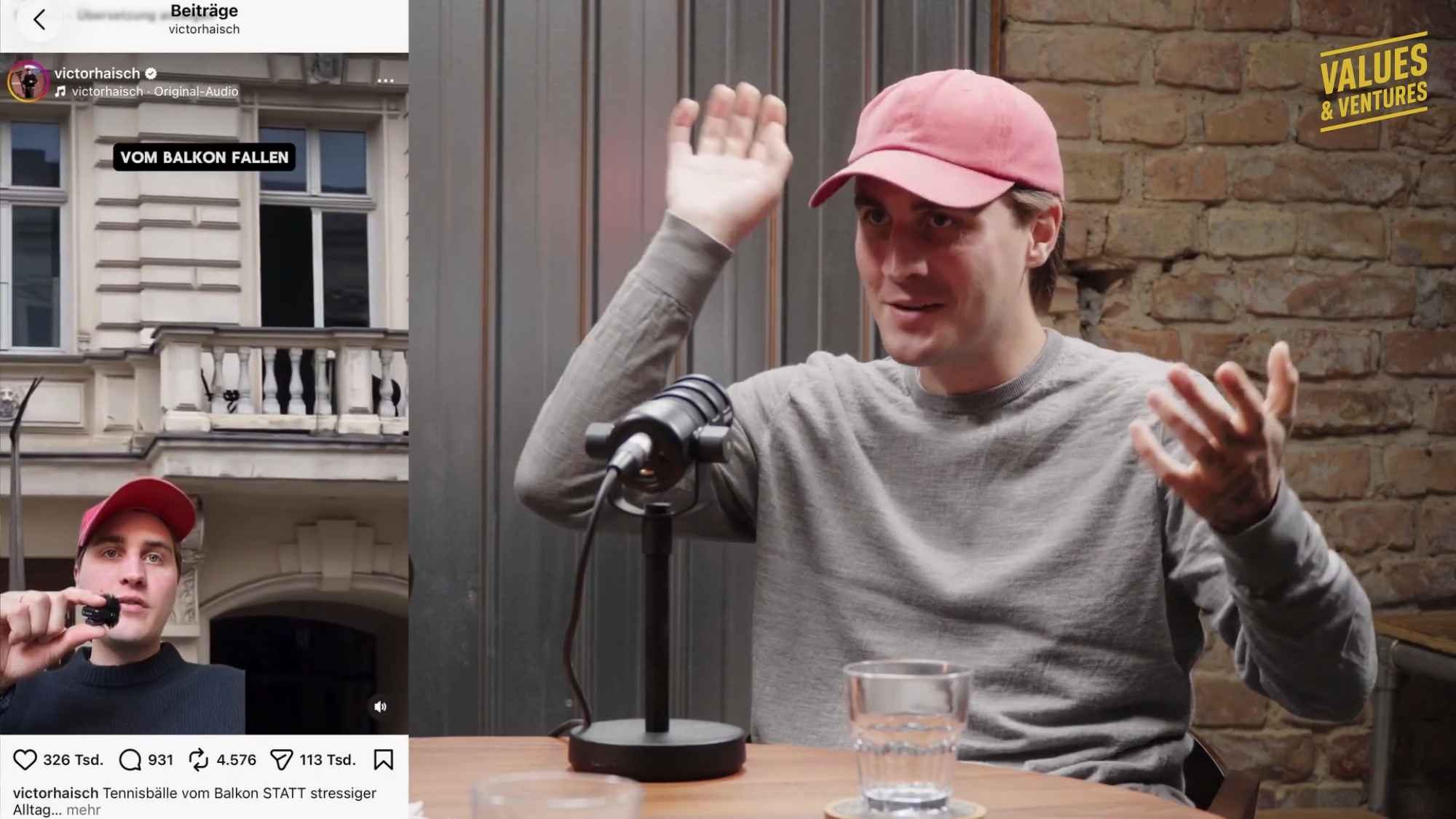 Victor Haisch spricht im Values & Ventures Studio über seine erfolgreichsten Social-Media-Posts.