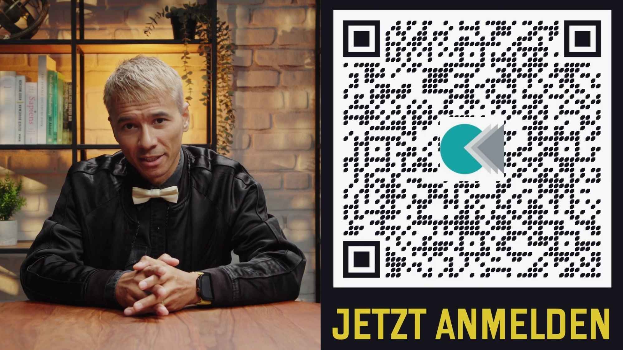 Ben Harmanus bewirbt ein Event in der Values & Ventures Show.