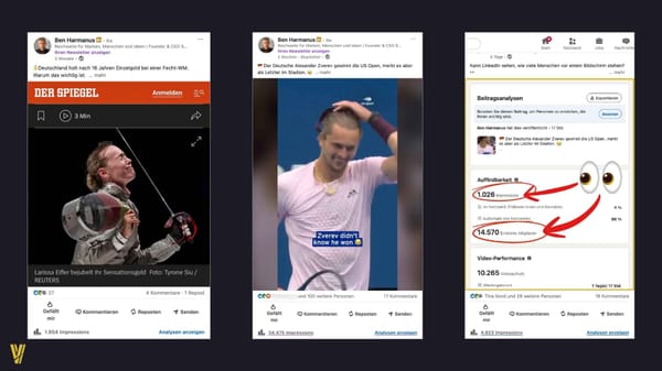 LinkedIn-Posts über erfolgreiche deutsche Sportler.